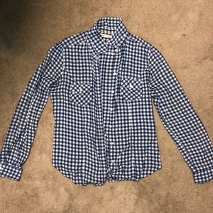 old navy checkered long sleeve button down flannel